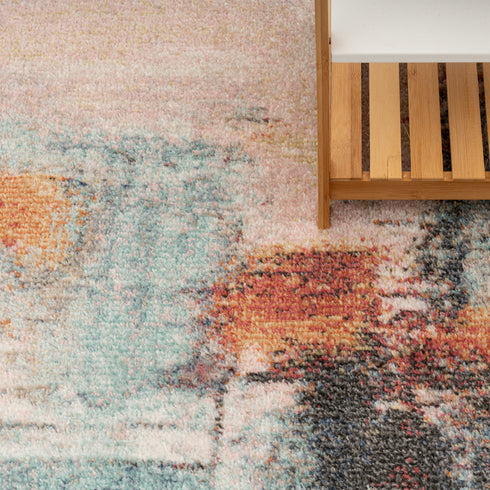 Kurzflor Teppich aus Polypropylen | Wohnzimmer, Esszimmer, Schlafzimmer oder Kinderzimmer | Mehrfarbig